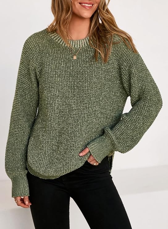 Dokotoo Womens Oversized Sweaters 2025 Long Sleeve Waffle Knit Casual Chunky Pullover Sweater Fall Outfits Clothes
